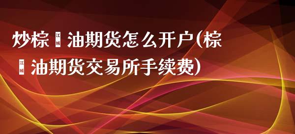 炒棕榈油期货怎么开户(棕榈油期货交易所手续费)