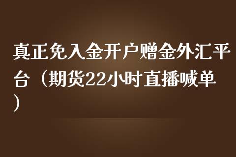 真正免入金开户赠金外汇平台（期货22小时直播喊单）