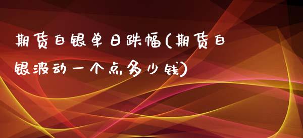 期货白银单日跌幅(期货白银波动一个点多少钱)