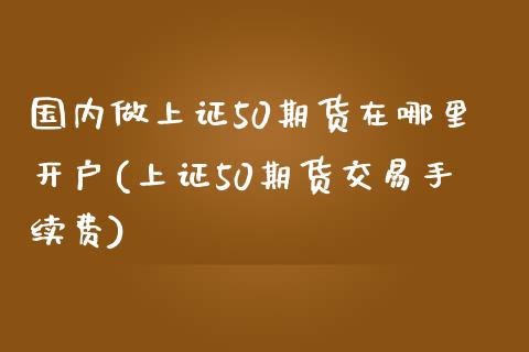 国内做上证50期货在哪里开户(上证50期货交易手续费)