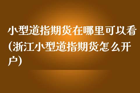 小型道指期货在哪里可以看(浙江小型道指期货怎么开户)