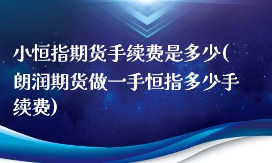 小恒指期货手续费是多少(朗润期货做一手恒指多少手续费)