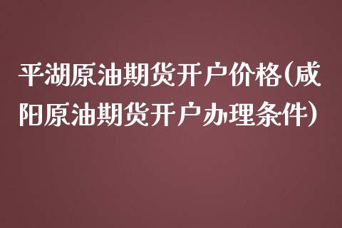 平湖原油期货开户价格(咸阳原油期货开户办理条件)