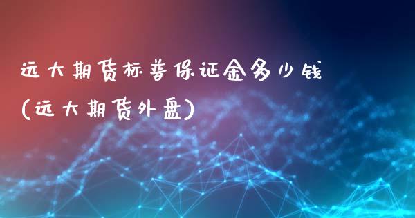 远大期货标普保证金多少钱(远大期货外盘)