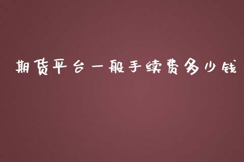 期货平台一般手续费多少钱