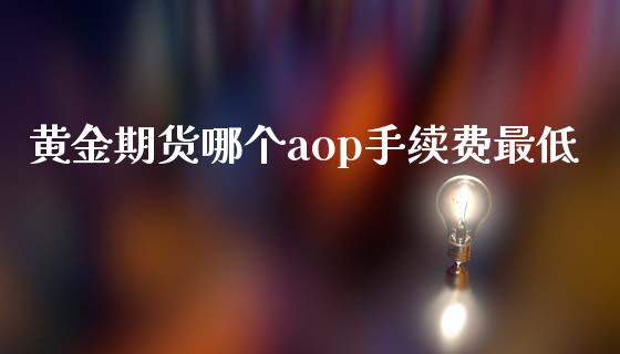 黄金期货哪个aop手续费最低