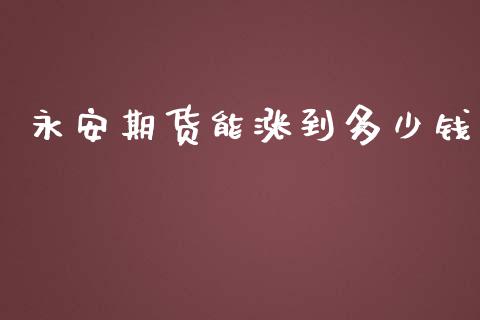 永安期货能涨到多少钱