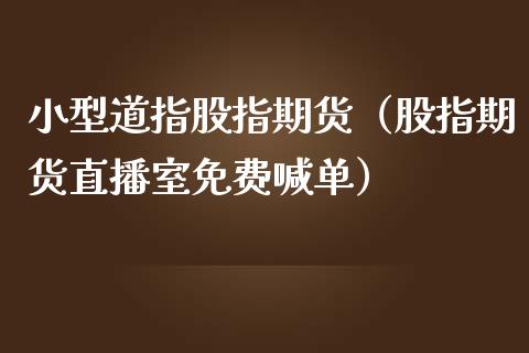 小型道指股指期货（股指期货直播室免费喊单）