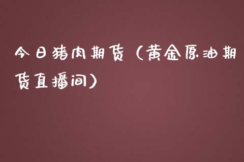 今日猪肉期货（黄金原油期货直播间）