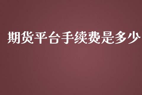 期货平台手续费是多少