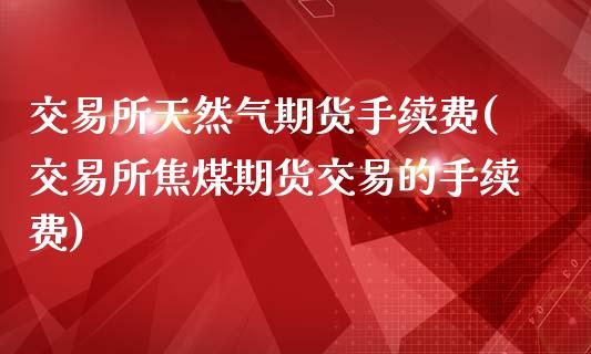 交易所天然气期货手续费(交易所焦煤期货交易的手续费)