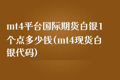 mt4平台国际期货白银1个点多少钱(mt4现货白银代码)