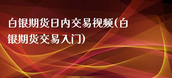 白银期货日内交易视频(白银期货交易入门)