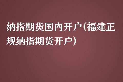 纳指期货国内开户(福建正规纳指期货开户)