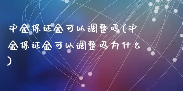 沪金保证金可以调整吗(沪金保证金可以调整吗为什么)